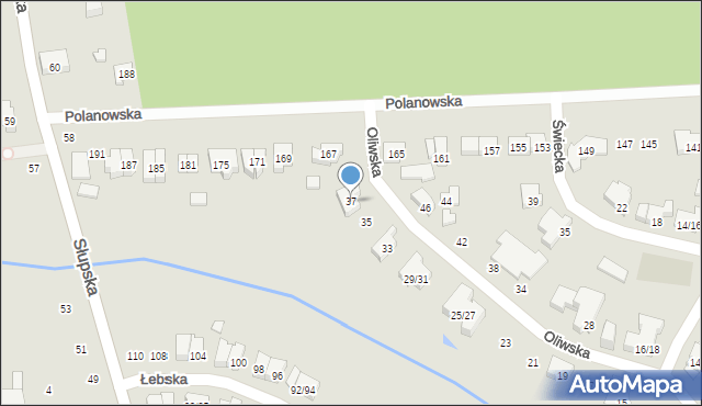 Poznań, Oliwska, 37, mapa Poznania