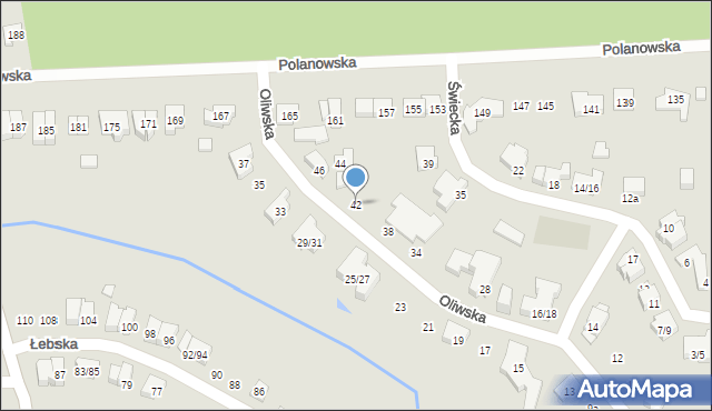 Poznań, Oliwska, 42, mapa Poznania