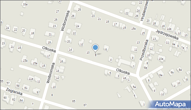 Poznań, Olkuska, 8, mapa Poznania