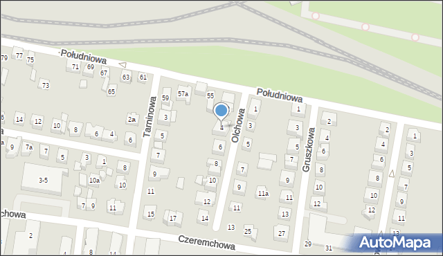 Poznań, Olchowa, 4, mapa Poznania