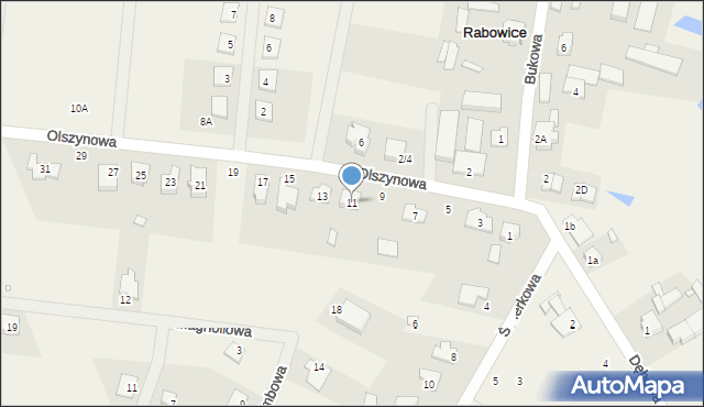 Rabowice, Olszynowa, 11, mapa Rabowice