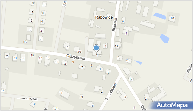 Rabowice, Olszynowa, 2, mapa Rabowice