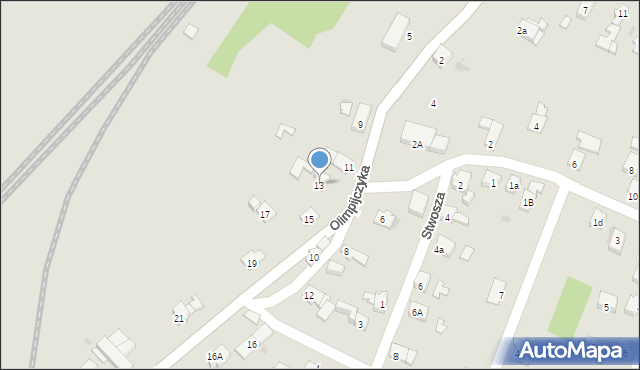 Racibórz, Olimpijczyka, 13, mapa Racibórz