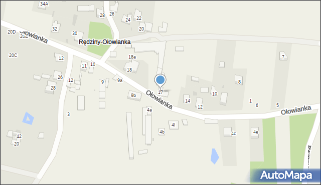 Rędziny, Ołowianka, 17, mapa Rędziny