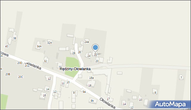 Rędziny, Ołowianka, 22, mapa Rędziny