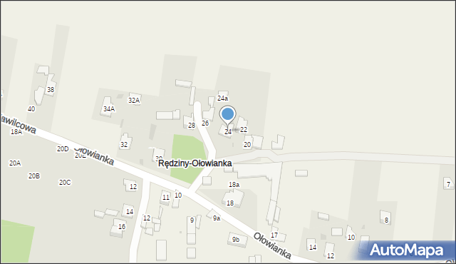 Rędziny, Ołowianka, 24, mapa Rędziny