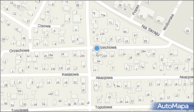 Rybie, Olszowa, 7A, mapa Rybie