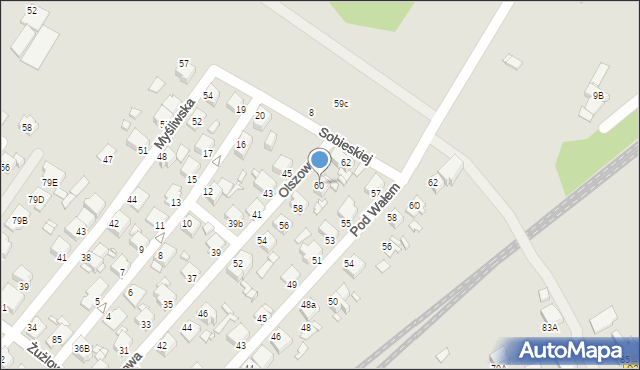 Rybnik, Olszowa, 60, mapa Rybnika