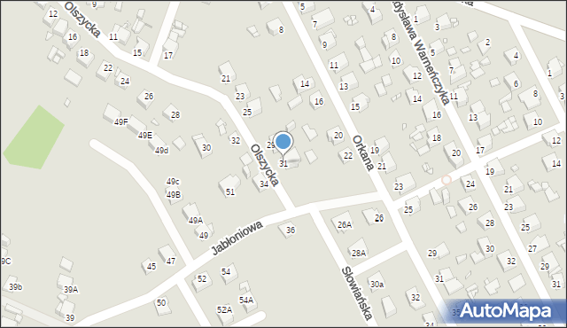 Rybnik, Olszycka, 31, mapa Rybnika