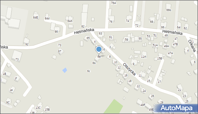 Rybnik, Olszycka, 6a, mapa Rybnika