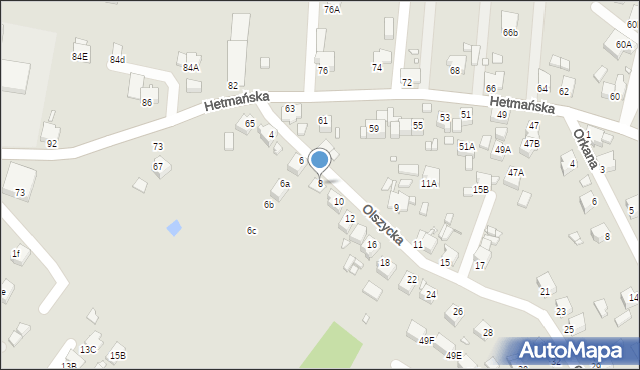 Rybnik, Olszycka, 8, mapa Rybnika