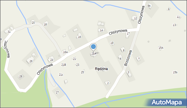 Rychwałd, Olszynowa, 21A, mapa Rychwałd