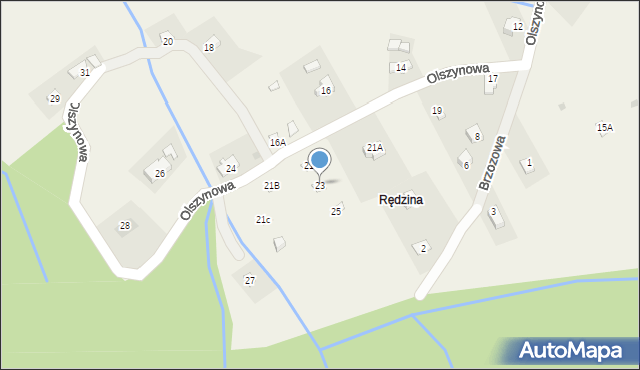 Rychwałd, Olszynowa, 23, mapa Rychwałd