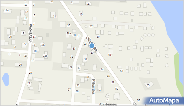 Samociążek, Olimpijska, 42, mapa Samociążek