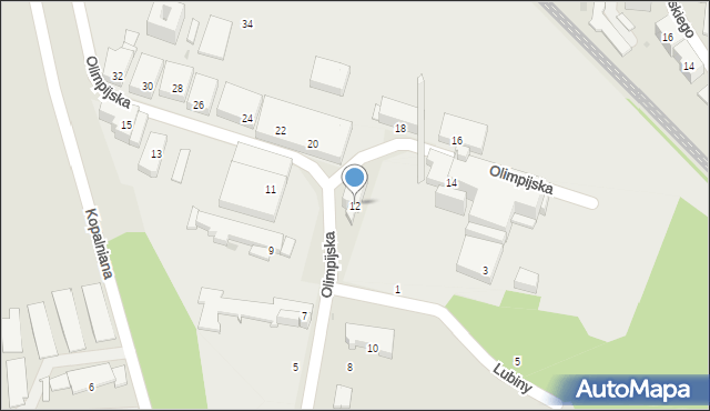 Siemianowice Śląskie, Olimpijska, 12, mapa Siemianowice Śląskie