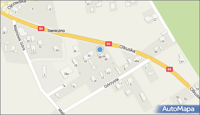 Sieniczno, Olkuska, 46, mapa Sieniczno