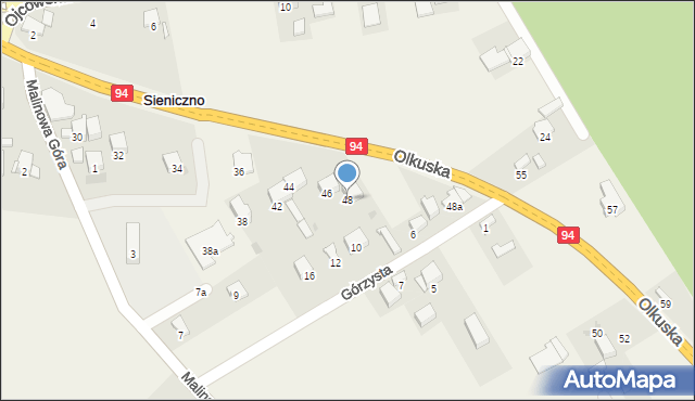 Sieniczno, Olkuska, 48, mapa Sieniczno