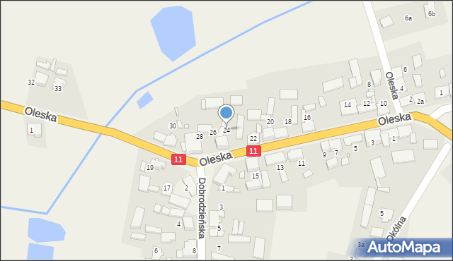 Sieraków Śląski, Oleska, 24, mapa Sieraków Śląski