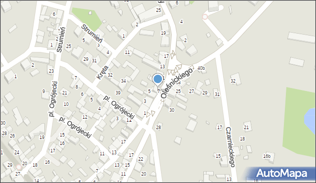 Siewierz, Oleśnickiego Zbigniewa, 7, mapa Siewierz