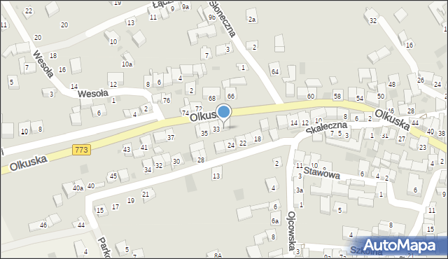 Skała, Olkuska, 33a, mapa Skała