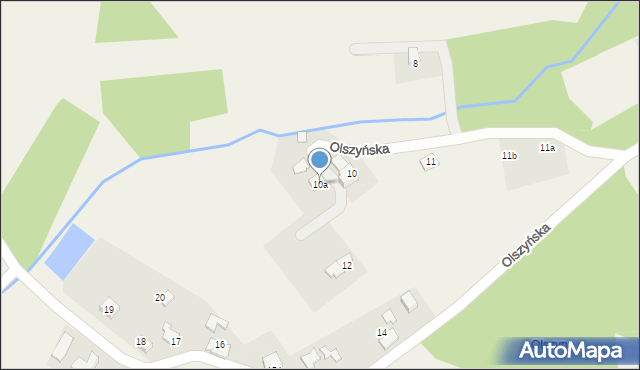 Skrzyszów, Olszyńska, 10a, mapa Skrzyszów