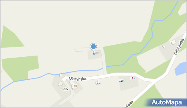 Skrzyszów, Olszyńska, 8, mapa Skrzyszów