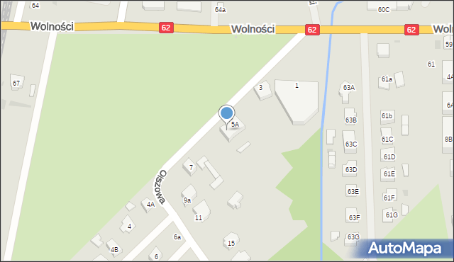 Sokołów Podlaski, Olszowa, 5B, mapa Sokołów Podlaski