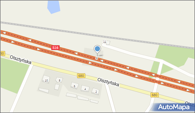 Sorkwity, Olsztyńska, 9, mapa Sorkwity