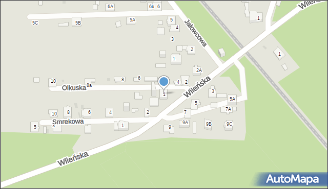 Sosnowiec, Olkuska, 1, mapa Sosnowca