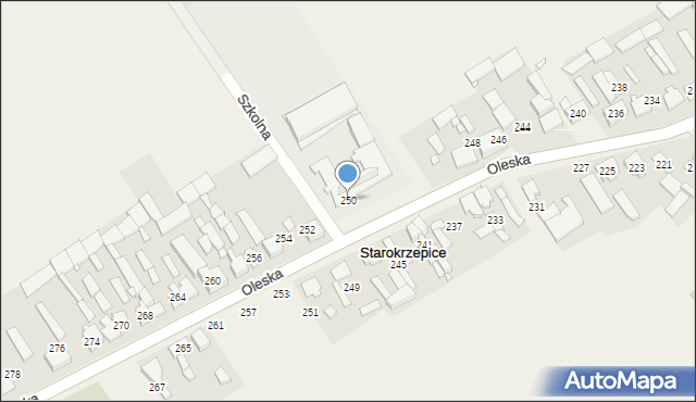 Starokrzepice, Oleska, 250, mapa Starokrzepice