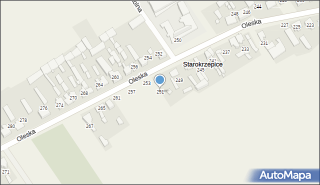 Starokrzepice, Oleska, 251, mapa Starokrzepice