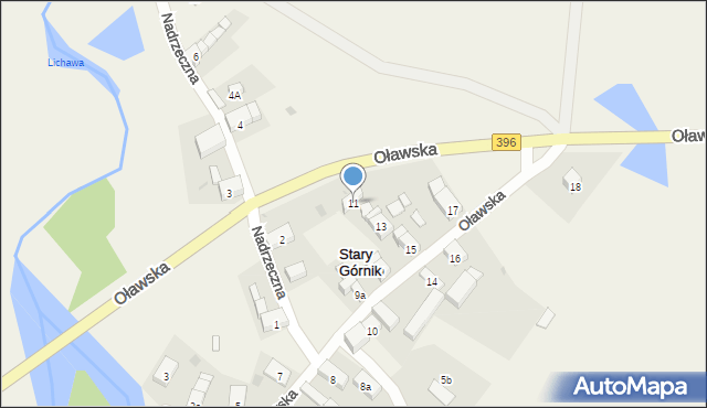 Stary Górnik, Oławska, 11, mapa Stary Górnik