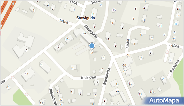 Stawiguda, Olsztyńska, 2, mapa Stawiguda