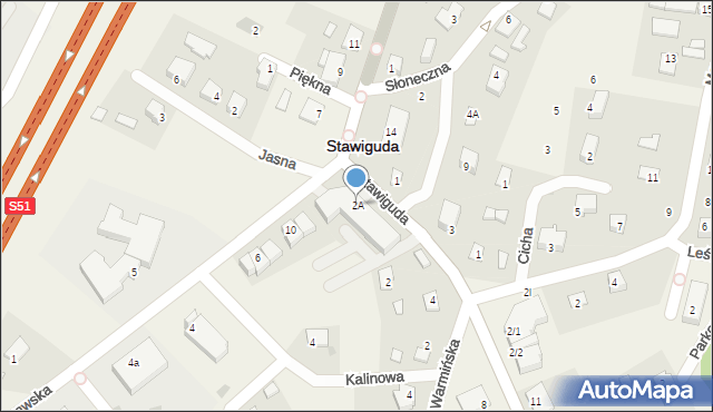 Stawiguda, Olsztyńska, 2A, mapa Stawiguda