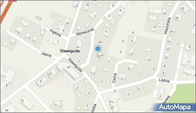 Stawiguda, Olsztyńska, 9, mapa Stawiguda