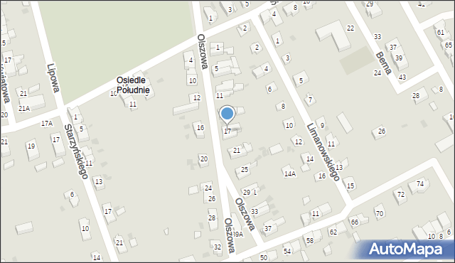 Strzegom, Olszowa, 17, mapa Strzegom