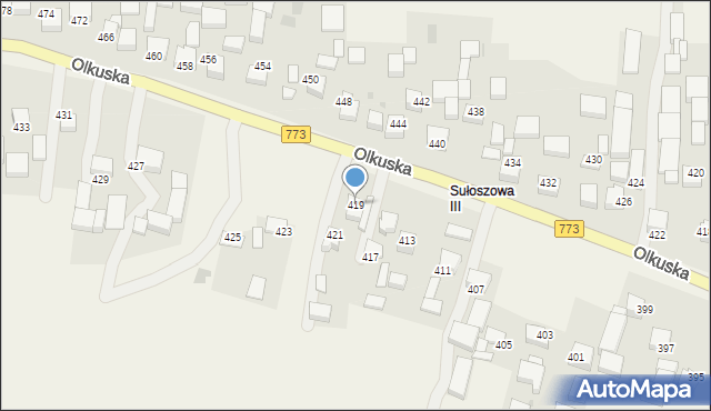 Sułoszowa, Olkuska, 419, mapa Sułoszowa