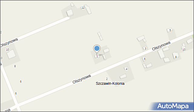 Szczawin, Olszynowa, 1, mapa Szczawin