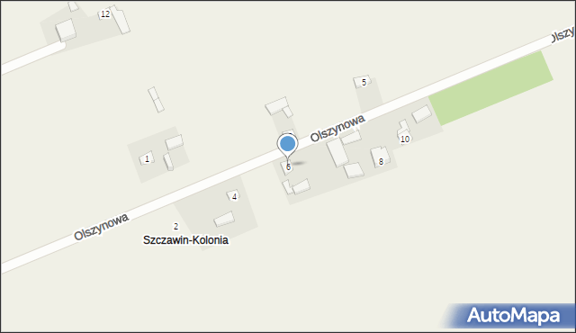 Szczawin, Olszynowa, 6, mapa Szczawin