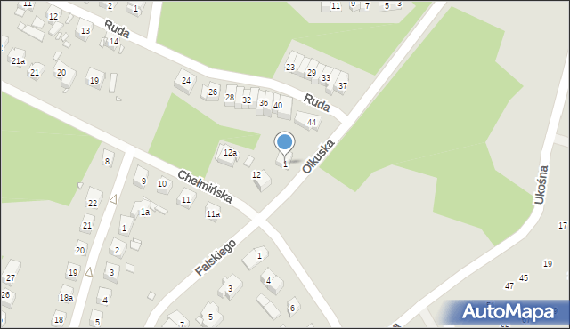 Szczecin, Olkuska, 1, mapa Szczecina