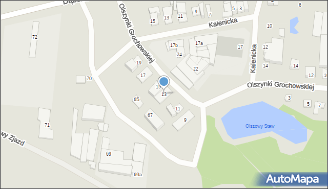 Szczecin, Olszynki Grochowskiej, 13, mapa Szczecina