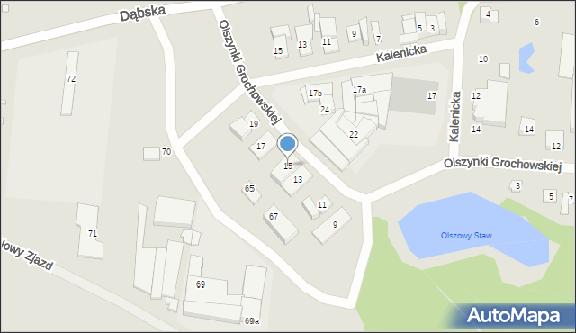 Szczecin, Olszynki Grochowskiej, 15, mapa Szczecina