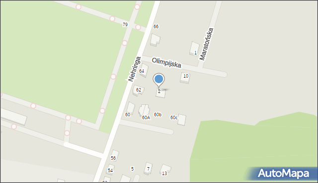 Szczecin, Olimpijska, 2, mapa Szczecina