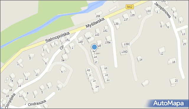 Szczyrk, Olimpijska, 1c, mapa Szczyrk