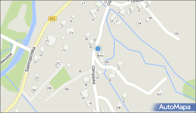 Szczyrk, Olimpijska, 25, mapa Szczyrk