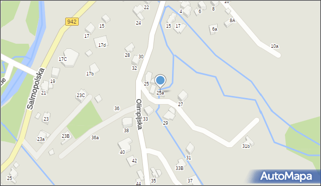 Szczyrk, Olimpijska, 25a, mapa Szczyrk