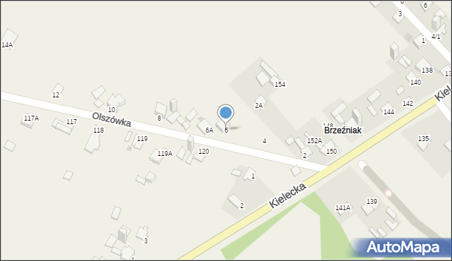 Szewna, Olszówka, 6, mapa Szewna