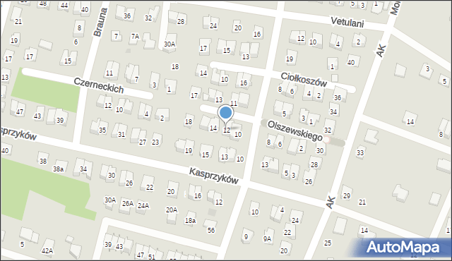 Tarnów, Olszewskiego Władysława, 12, mapa Tarnów