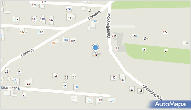 Tarnowskie Góry, Olimpijczyków, 74, mapa Tarnowskie Góry