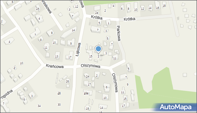 Trzęsacz, Olszynowa, 1, mapa Trzęsacz